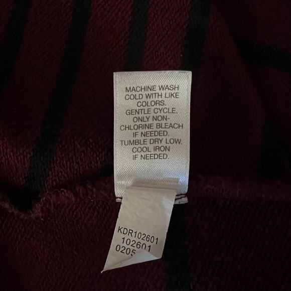 J Jill Stripe Shift Dress L Burgundy Black Tunic | Fall Preppy Coastal Grunge - Picture 7 of 10